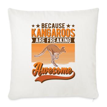 Parce que les kangourous sont des kangourous géniaux - Housse de coussin décorative 45 x 45 cm - blanc nature - Devant