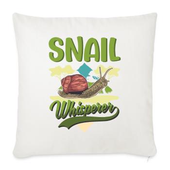 Escargots Whisperer Vignoble Escargot - Housse de coussin décorative 45 x 45 cm - blanc nature - Devant