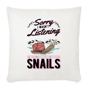 Escargot Cadeau Vignoble Escargot - Housse de coussin décorative 45 x 45 cm - blanc nature - Devant