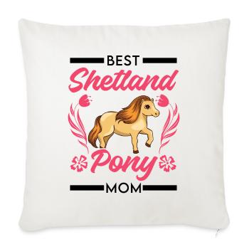 Meilleure maman poney Shetland - Housse de coussin décorative 45 x 45 cm - blanc nature - Devant