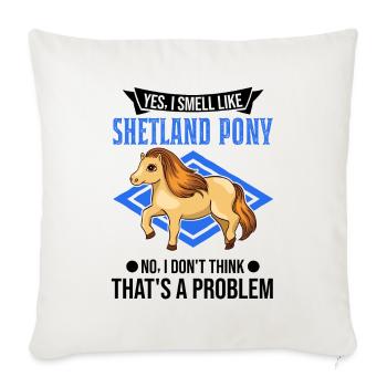 Shetland Pony Odeur Cadeau Shetty - Housse de coussin décorative 45 x 45 cm - blanc nature - Devant