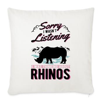 Rhino Gift Rhino Rhinoceros - Sofa pillowcase 17,3'' x 17,3'' (45 x 45 cm) - natural white - Front