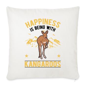 Kangourou Luck Kangourou australien - Housse de coussin décorative 45 x 45 cm - blanc nature - Devant