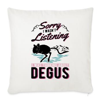 Degu Cadeau Arbuste Rat Forest Degu - Housse de coussin décorative 45 x 45 cm - blanc nature - Devant