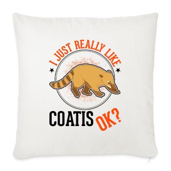 J’aime juste les coatis - Housse de coussin décorative 45 x 45 cm - blanc nature - Devant