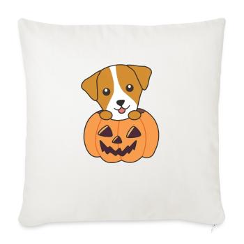Jack Russel in pumpkin cute dogs Happy Halloween - Sofa pillowcase 17,3'' x 17,3'' (45 x 45 cm) - natural white - Front