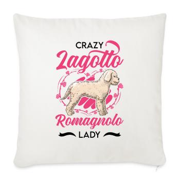Crazy Lagotto Romagnolo Woman - Sofa pillowcase 17,3'' x 17,3'' (45 x 45 cm) - natural white - Front