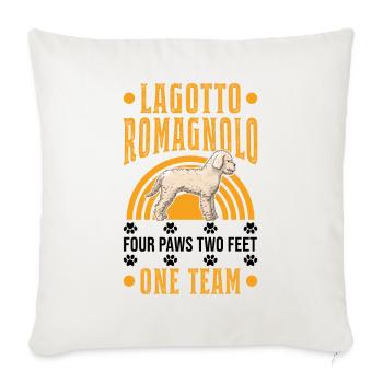 Lagotto Romagnolo 4 paws 2 legs A team - Sofa pillowcase 17,3'' x 17,3'' (45 x 45 cm) - natural white - Front