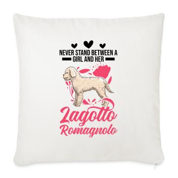 Lagotto Romagnolo Fille Chien d’Eau - Housse de coussin décorative 45 x 45 cm - blanc nature - Devant