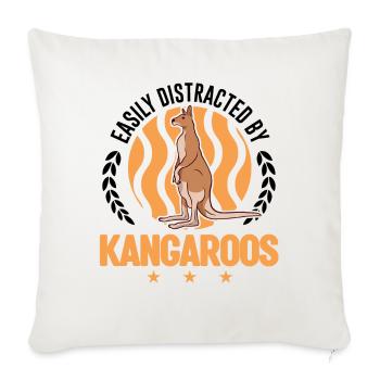 Easily distracted by Kangaroos Kangaroo - Sofa pillowcase 17,3'' x 17,3'' (45 x 45 cm) - natural white - Front