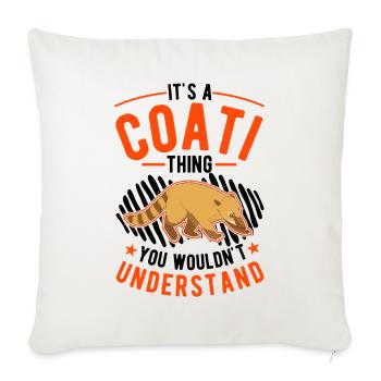 Coati Ding Proboscis Coati - Sofa pillowcase 17,3'' x 17,3'' (45 x 45 cm) - natural white - Front