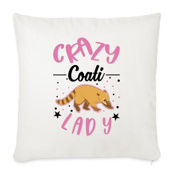 Femme coati folle - Housse de coussin décorative 45 x 45 cm - blanc nature - Devant