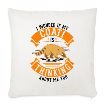 Coati Gift Coati Proboscis - Sofa pillowcase 17,3'' x 17,3'' (45 x 45 cm) - natural white - Front