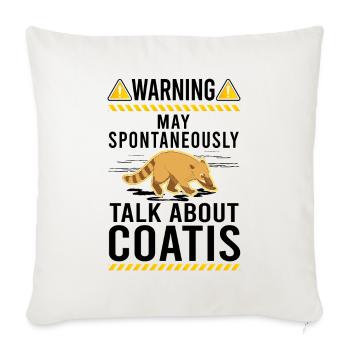 Warning coati proboscis Coati - Sofa pillowcase 17,3'' x 17,3'' (45 x 45 cm) - natural white - Front