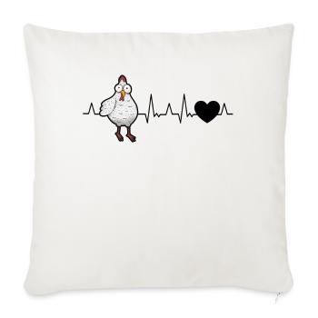 Chickens Heartbeat Chicken Farmer - Sofa pillowcase 17,3'' x 17,3'' (45 x 45 cm) - natural white - Front