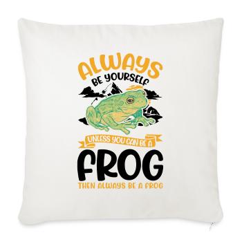 Sois toujours toi-même Frog Frosch - Housse de coussin décorative 45 x 45 cm - blanc nature - Devant