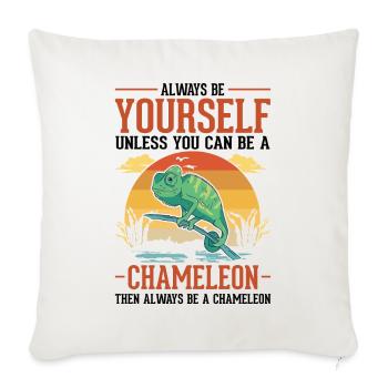 Alawys sois toi-même Chaméléon Chamäleon - Housse de coussin décorative 45 x 45 cm - blanc nature - Devant