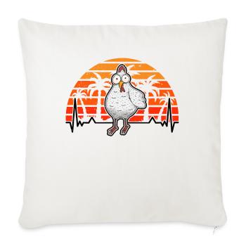 Chickens Heartbeat Chicken Farmer - Sofa pillowcase 17,3'' x 17,3'' (45 x 45 cm) - natural white - Front