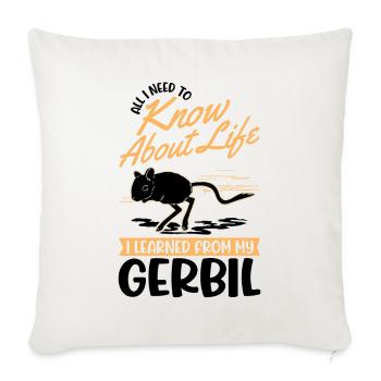 Gerbil Gift Racing Rat Gerbil - Sofa pillowcase 17,3'' x 17,3'' (45 x 45 cm) - natural white - Front
