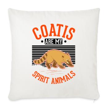 Coati Spirit Animal Proboscis Bear Coati - Sofa pillowcase 17,3'' x 17,3'' (45 x 45 cm) - natural white - Front
