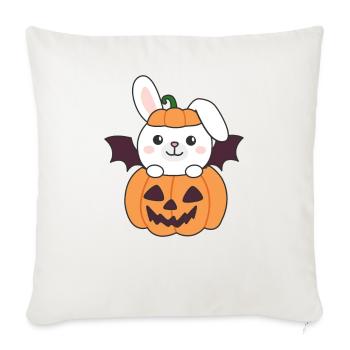 Bunny Happy Halloween Pumpkin Bat Costume - Sofa pillowcase 17,3'' x 17,3'' (45 x 45 cm) - natural white - Front