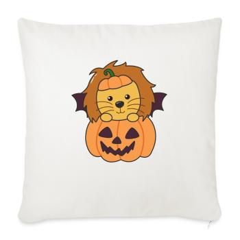 Lion Happy Halloween Pumpkin Bat Costume - Sofa pillowcase 17,3'' x 17,3'' (45 x 45 cm) - natural white - Front