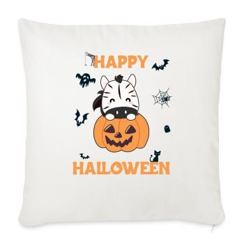 zebra in pumpkin cute zebras Happy Halloween - Sofa pillowcase 17,3'' x 17,3'' (45 x 45 cm) - natural white - Front