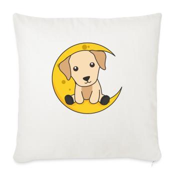 Moon Labrador animaux mignons pour les enfants la nuit - Housse de coussin décorative 45 x 45 cm - blanc nature - Devant