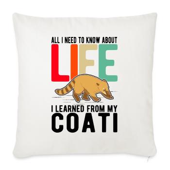 Coati Gift Proboscis Bear Coati - Sofa pillowcase 17,3'' x 17,3'' (45 x 45 cm) - natural white - Front