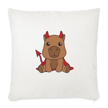 Capybara Happy Halloween Devil Costume - Sofa pillowcase 17,3'' x 17,3'' (45 x 45 cm) - natural white - Front