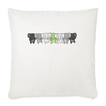 Agender Flag Pride LGBTQ Cute Elephant - Sofa pillowcase 17,3'' x 17,3'' (45 x 45 cm) - natural white - Front