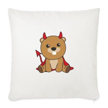Beaver Happy Halloween Devil Costume - Sofa pillowcase 17,3'' x 17,3'' (45 x 45 cm) - natural white - Front