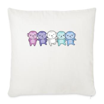 Spectrasdrapeau sexuel Fierté LGBTQ Singe mignon - Housse de coussin décorative 45 x 45 cm - blanc nature - Devant