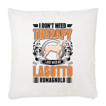 Lagotto Romagnolo Thérapie Chien d’Eau - Housse de coussin décorative 45 x 45 cm - blanc nature - Devant