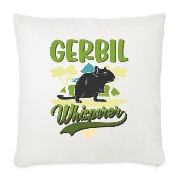 Gerbil Whisperer Racing Rat Gift Gerbil - Sofa pillowcase 17,3'' x 17,3'' (45 x 45 cm) - natural white - Front