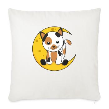 Moon cat cute animals for kids for the night - Sofa pillowcase 17,3'' x 17,3'' (45 x 45 cm) - natural white - Front