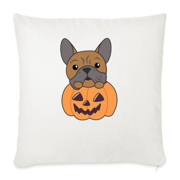 Bulldog in pumpkin cute dogs Happy Halloween - Sofa pillowcase 17,3'' x 17,3'' (45 x 45 cm) - natural white - Front