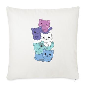 Spectrassexual Flag Pride LGBTQ Mignon Chat - Housse de coussin décorative 45 x 45 cm - blanc nature - Devant