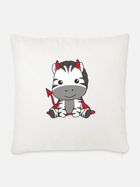 Zebra Happy Halloween Teufel Kostüm - Sofakissenbezug 45 x 45 cm - Naturweiß