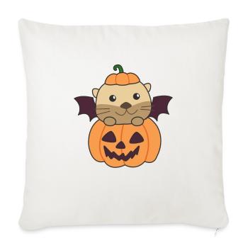 Otter Happy Halloween Pumpkin Bat Costume - Sofa pillowcase 17,3'' x 17,3'' (45 x 45 cm) - natural white - Front