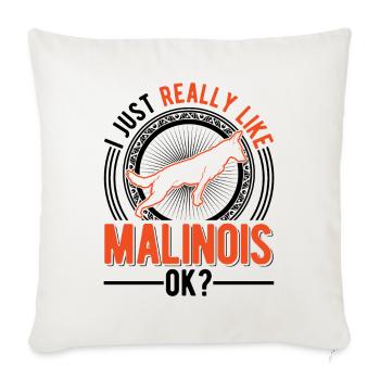Belgian Malinois Mechelse Herder - Sofa pillowcase 17,3'' x 17,3'' (45 x 45 cm) - natural white - Front