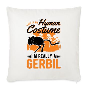 Gerbille Costume Humain Rennmaus - Housse de coussin décorative 45 x 45 cm - blanc nature - Devant