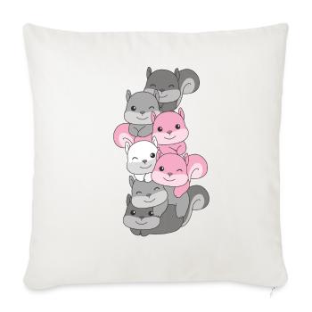 Demigirl Flag Pride LGBTQ Cute Squirrel - Sofa pillowcase 17,3'' x 17,3'' (45 x 45 cm) - natural white - Front