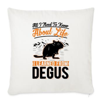 Degu Arbuste Forêt de rats Degu - Housse de coussin décorative 45 x 45 cm - blanc nature - Devant