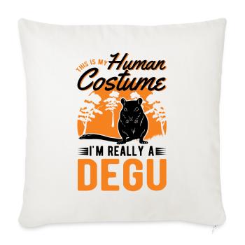 Degu Costume Humain Walddegu Halloween - Housse de coussin décorative 45 x 45 cm - blanc nature - Devant