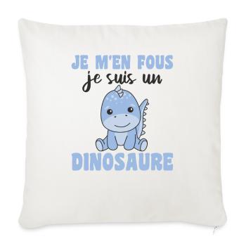 Je m'en fous je suis un dinosaure - Dino - Sofakissenbezug 45 x 45 cm - Naturweiß  - Vorne