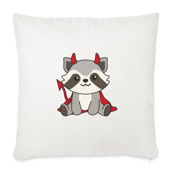 Raccoon Happy Halloween Devil Costume - Sofa pillowcase 17,3'' x 17,3'' (45 x 45 cm) - natural white - Front