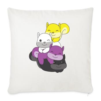 Nonbinary Flag Pride LGBTQ Cute Squirrel - Sofa pillowcase 17,3'' x 17,3'' (45 x 45 cm) - natural white - Front