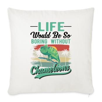 Caméléon Cadeau Caméléon - Housse de coussin décorative 45 x 45 cm - blanc nature - Devant