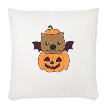 Wombat Happy Halloween Pumpkin Bat Costume - Sofa pillowcase 17,3'' x 17,3'' (45 x 45 cm) - natural white - Front
